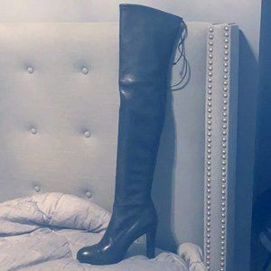 Stuart Weitzman Black Leather Over The Knee Boots